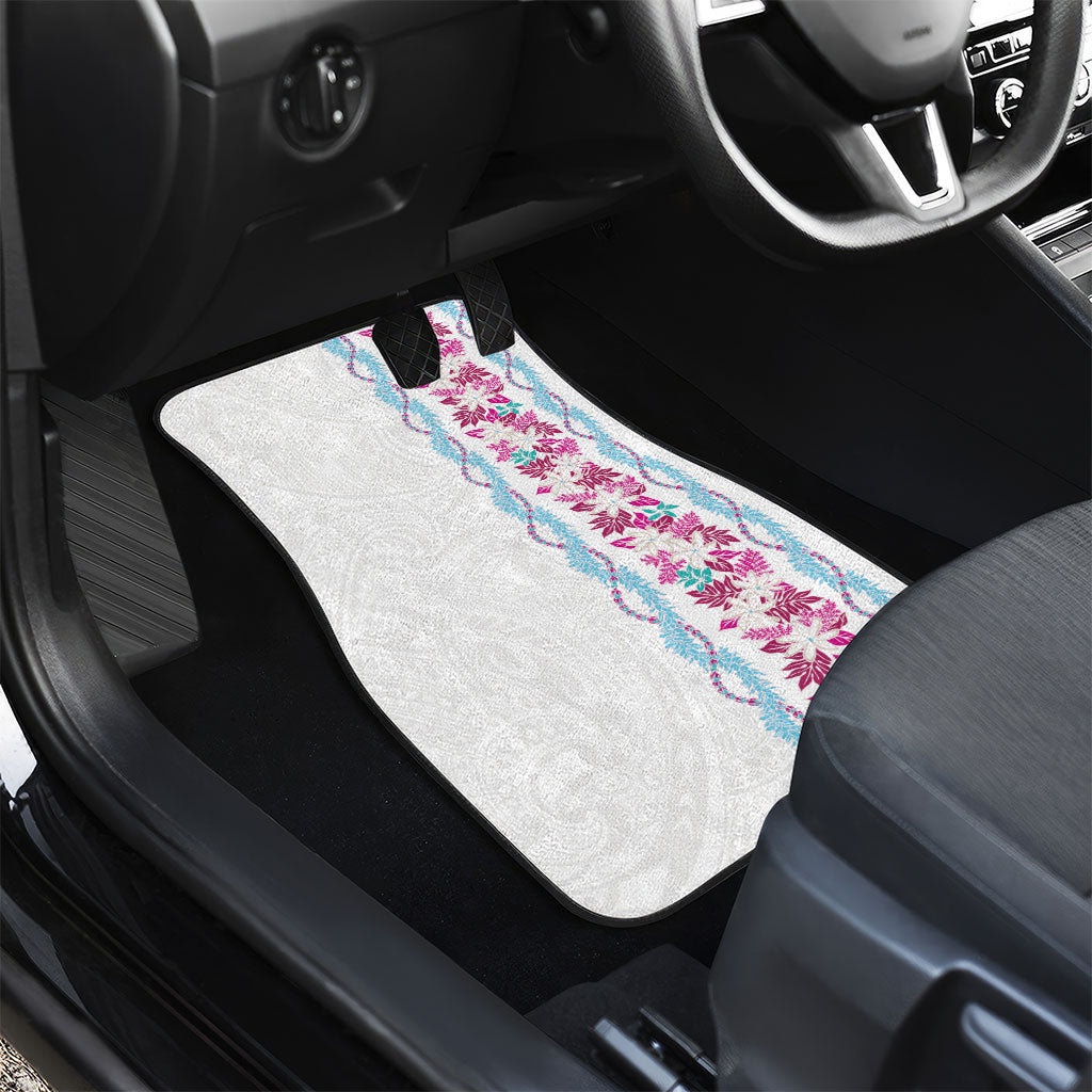 Monstera Tiare Plumeria Car Mats Pink Polynesian Pattern LT01 - Polynesian Pride