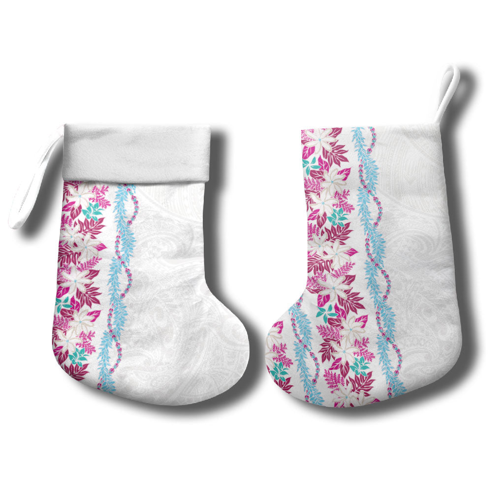 Monstera Tiare Plumeria Christmas Stocking Pink Polynesian Pattern LT01 - Polynesian Pride