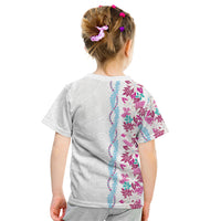 Monstera Tiare Plumeria Kid T Shirt Pink Polynesian Pattern LT01 - Polynesian Pride