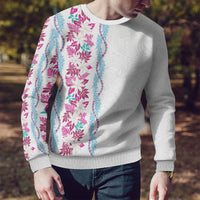 Monstera Tiare Plumeria Ugly Christmas Sweater Pink Polynesian Pattern LT01 - Polynesian Pride