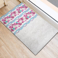 Monstera Tiare Plumeria Rubber Doormat Pink Polynesian Pattern LT01 - Polynesian Pride