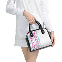 Monstera Tiare Plumeria Shoulder Handbag Pink Polynesian Pattern LT01 - Polynesian Pride