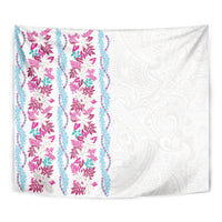 Monstera Tiare Plumeria Tapestry Pink Polynesian Pattern LT01 - Polynesian Pride