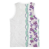 Monstera Tiare Plumeria Basketball Jersey Purple Polynesian Pattern LT01 - Polynesian Pride