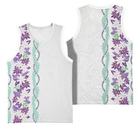 Monstera Tiare Plumeria Basketball Jersey Purple Polynesian Pattern LT01 - Polynesian Pride