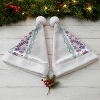 Monstera Tiare Plumeria Christmas Santa Hat Purple Polynesian Pattern LT01 - Polynesian Pride