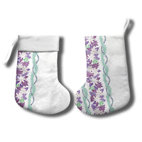 Monstera Tiare Plumeria Christmas Stocking Purple Polynesian Pattern LT01 - Polynesian Pride