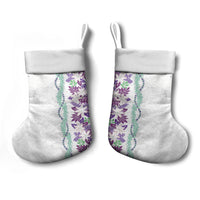 Monstera Tiare Plumeria Christmas Stocking Purple Polynesian Pattern LT01 - Polynesian Pride