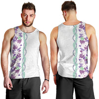 Monstera Tiare Plumeria Men Tank Top Purple Polynesian Pattern LT01 - Polynesian Pride