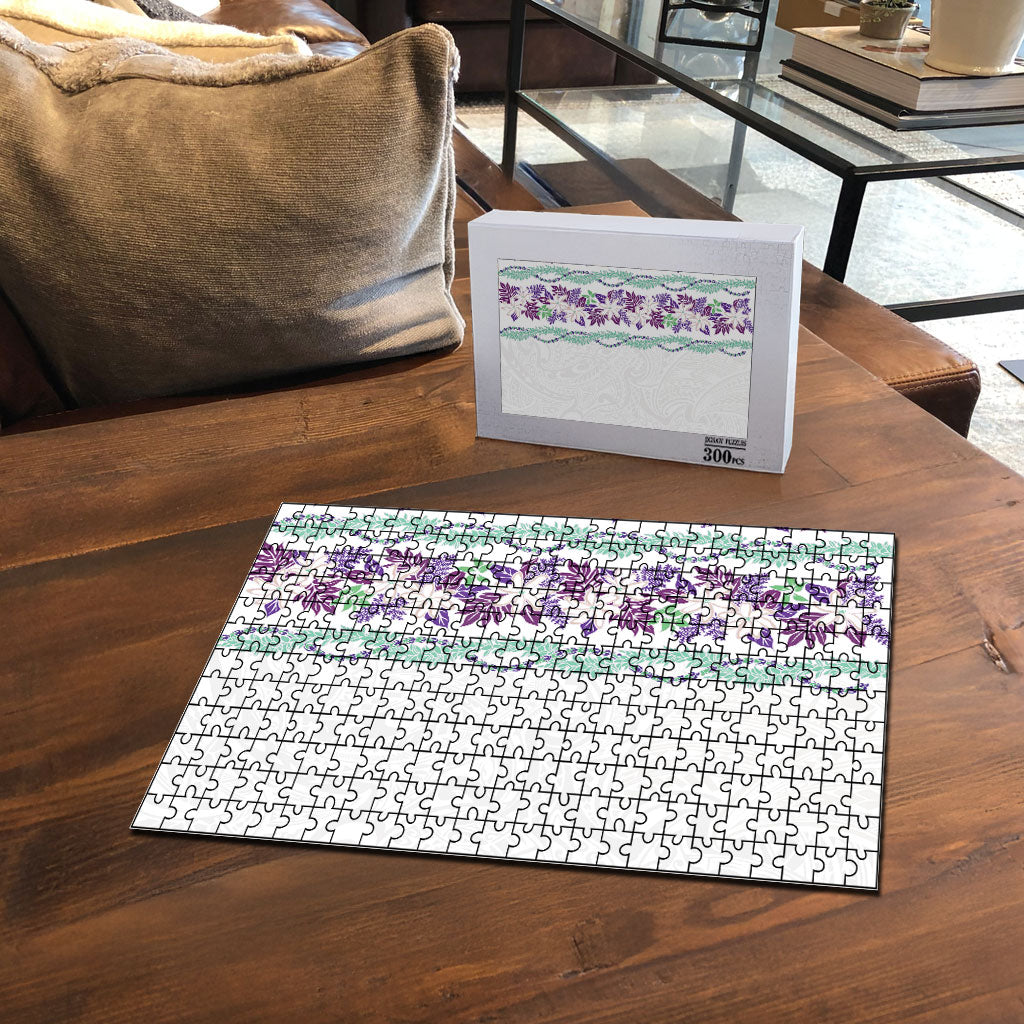 Monstera Tiare Plumeria Puzzle Purple Polynesian Pattern LT01 - Polynesian Pride