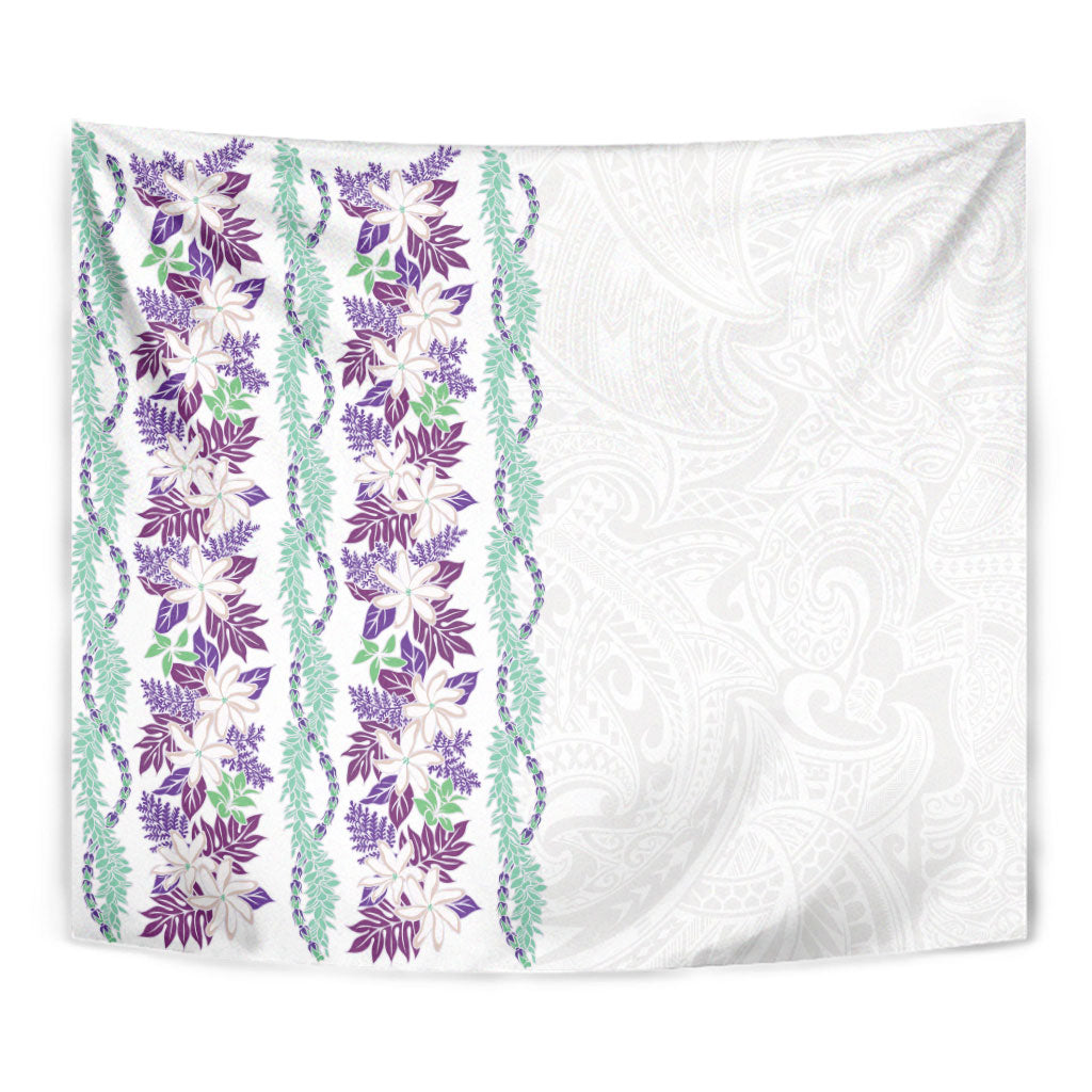 Monstera Tiare Plumeria Tapestry Purple Polynesian Pattern LT01 - Polynesian Pride