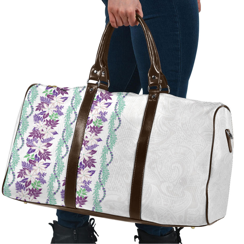 Monstera Tiare Plumeria Travel Bag Purple Polynesian Pattern LT01 - Polynesian Pride