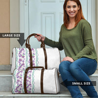 Monstera Tiare Plumeria Travel Bag Purple Polynesian Pattern LT01 - Polynesian Pride