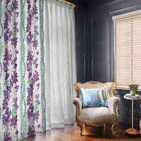 Monstera Tiare Plumeria Window Curtain Purple Polynesian Pattern LT01 - Polynesian Pride