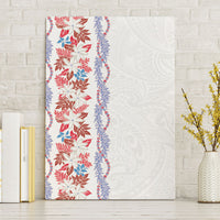 Monstera Tiare Plumeria Canvas Wall Art Red Polynesian Pattern LT01 Without Frame Red - Polynesian Pride