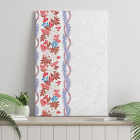 Monstera Tiare Plumeria Canvas Wall Art Red Polynesian Pattern LT01 - Polynesian Pride