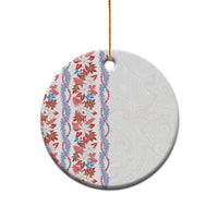 Monstera Tiare Plumeria Ceramic Ornament Red Polynesian Pattern LT01 - Polynesian Pride