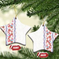 Monstera Tiare Plumeria Ceramic Ornament Red Polynesian Pattern LT01 Star Red - Polynesian Pride