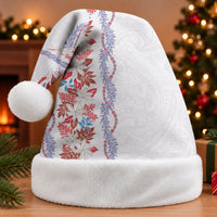 Monstera Tiare Plumeria Christmas Santa Hat Red Polynesian Pattern LT01 Without Fur Red - Polynesian Pride
