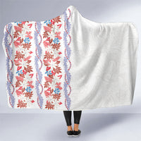 Monstera Tiare Plumeria Hooded Blanket Red Polynesian Pattern LT01 One Size Red - Polynesian Pride