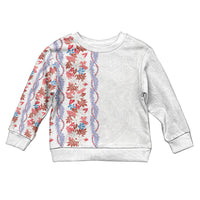 Monstera Tiare Plumeria Kid Ugly Christmas Sweater Red Polynesian Pattern LT01 Kid Red - Polynesian Pride