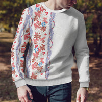 Monstera Tiare Plumeria Ugly Christmas Sweater Red Polynesian Pattern LT01 - Polynesian Pride