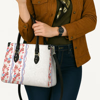 Monstera Tiare Plumeria Leather Bag Red Polynesian Pattern LT01 - Polynesian Pride