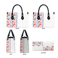 Monstera Tiare Plumeria Leather Bag Red Polynesian Pattern LT01 - Polynesian Pride