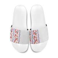 Monstera Tiare Plumeria Slide Sandals Red Polynesian Pattern LT01 Red - Polynesian Pride