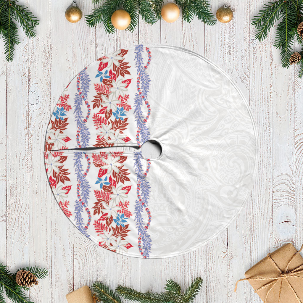 Monstera Tiare Plumeria Tree Skirt Red Polynesian Pattern LT01 Casual Red - Polynesian Pride