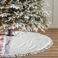 Monstera Tiare Plumeria Tree Skirt Red Polynesian Pattern LT01 - Polynesian Pride