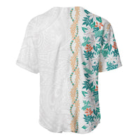 Monstera Tiare Plumeria Baseball Jersey Teal Polynesian Pattern LT01 - Polynesian Pride