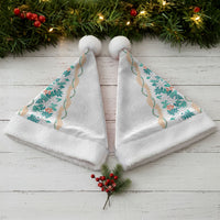 Monstera Tiare Plumeria Christmas Santa Hat Teal Polynesian Pattern LT01 - Polynesian Pride