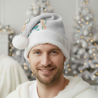 Monstera Tiare Plumeria Christmas Santa Hat Teal Polynesian Pattern LT01 - Polynesian Pride
