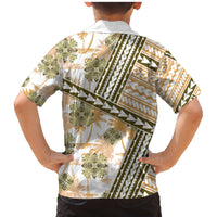 Hawaii Quilt Family Matching Mermaid Dress and Hawaiian Shirt Kakau Polynesian Pattern Gold Version LT01 - Polynesian Pride