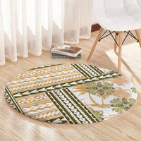 Hawaii Quilt Round Carpet Kakau Polynesian Pattern Gold Version LT01 - Polynesian Pride