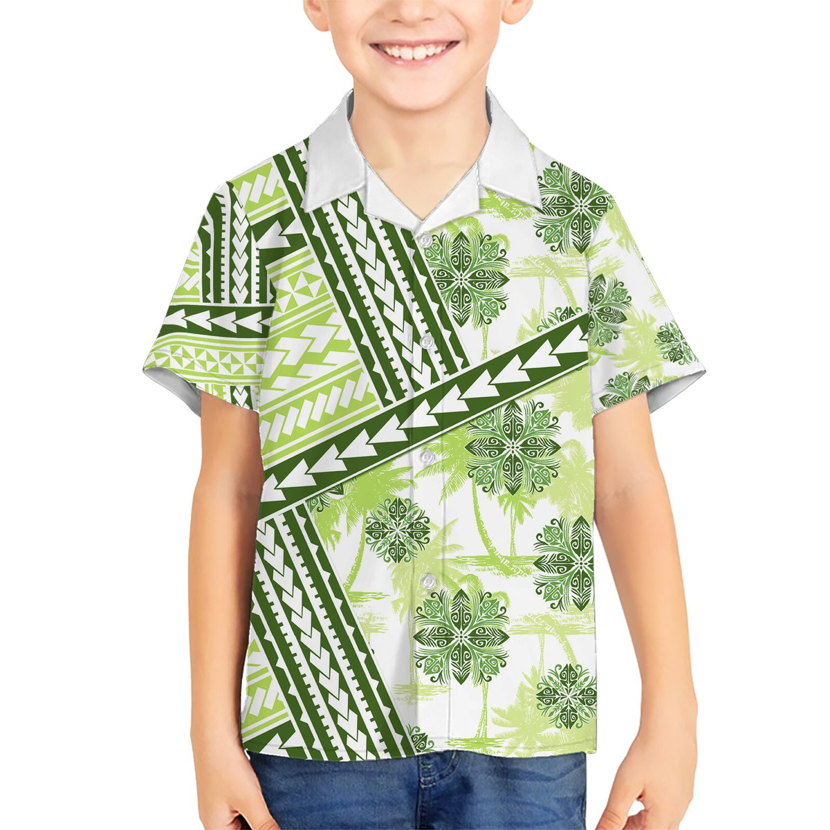Hawaii Quilt Hawaiian Shirt Kakau Polynesian Pattern Olive Green Version LT01 - Polynesian Pride