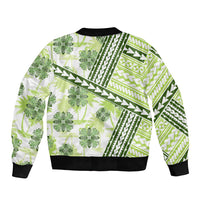 Hawaii Quilt Sleeve Zip Bomber Jacket Kakau Polynesian Pattern Olive Green Version LT01 - Polynesian Pride