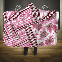 Hawaii Quilt Hooded Blanket Kakau Polynesian Pattern Mauve Pink Version LT01 One Size Pink - Polynesian Pride