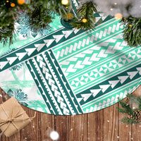 Hawaii Quilt Tree Skirt Kakau Polynesian Pattern Teal Version LT01 - Polynesian Pride