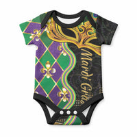Personalized Mardi Gras Baby Onesie Gold Mask Unique Style LT01 Colorful - Polynesian Pride