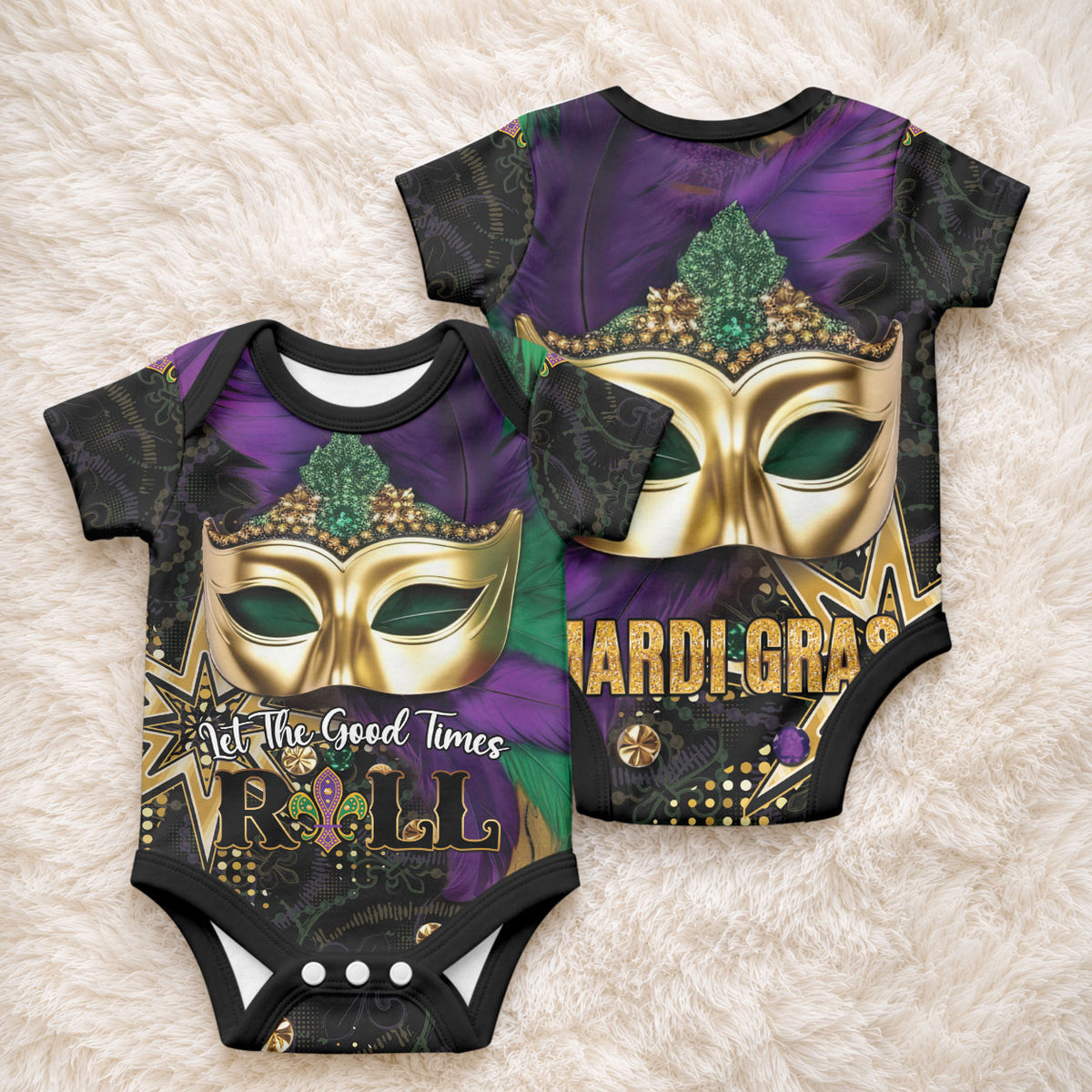 Let The Good Times Roll Mardi Gras Baby Onesie Special Version LT01 - Polynesian Pride