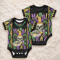 Mardi Gras Skull Baby Onesie Beads Fleur De Lis LT01 - Polynesian Pride