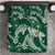 Polynesian Hawaiian Plumeria Tribal Pattern Bedding Set Green Version