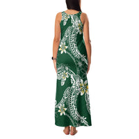 Polynesian Hawaiian Plumeria Tribal Pattern Family Matching Tank Maxi Dress and Hawaiian Shirt Green Version LT01 - Polynesian Pride