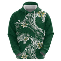 Polynesian Hawaiian Plumeria Tribal Pattern Hoodie Green Version LT01 - Polynesian Pride