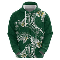 Polynesian Hawaiian Plumeria Tribal Pattern Hoodie Green Version LT01 - Polynesian Pride