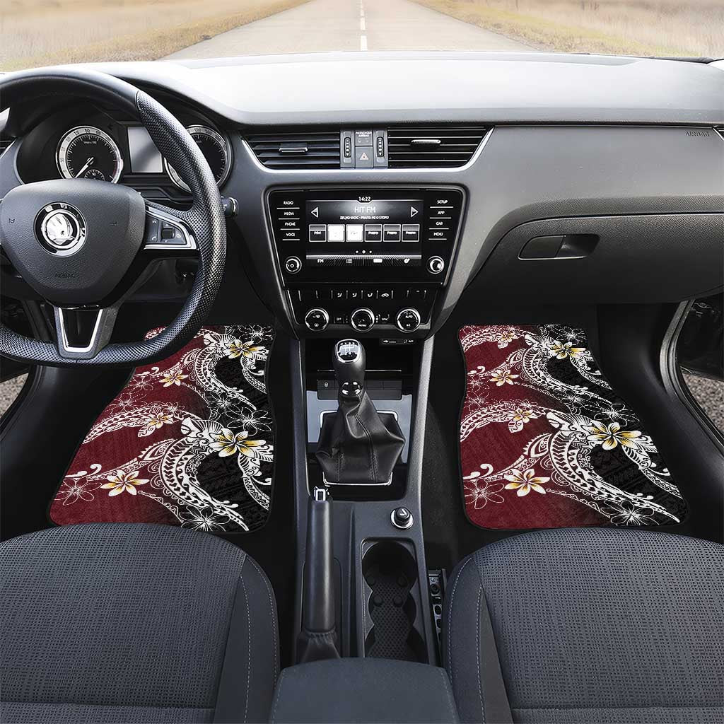 Polynesian Hawaiian Plumeria Tribal Pattern Car Mats Special Wine Red Version
