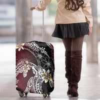 Polynesian Hawaiian Plumeria Tribal Pattern Luggage Cover Special Wine Red Version
