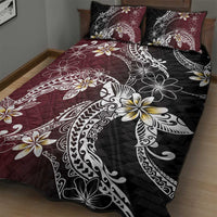 Polynesian Hawaiian Plumeria Tribal Pattern Quilt Bed Set Special Wine Red Version LT01 - Polynesian Pride